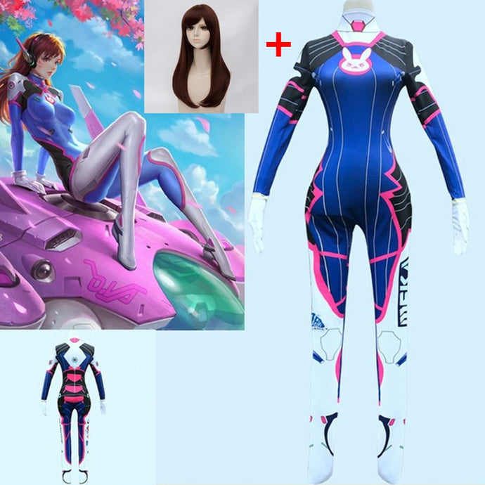 Game Overwatch Dva cosplay costume 2019 3D printing ladies and women's clothing D VA ladies  Cosplay dva Zentai LICRA Dva bodysu