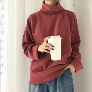 Ccibuy11 sweater Turtleneck Knitted Jumpers for Women Sweater Casual Loose Long Batwing Sleeve Crocheted Pullovers Streetwear