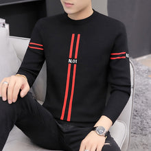 Load image into Gallery viewer, Autumn Winter Fashion Brand Clothing Men Knitted Sweater Thick Stripes Slim Fit Pullover Men 100% Cotton O-Neck Sweaters For Men