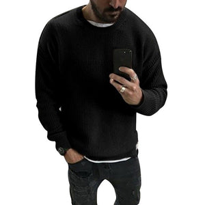 Autumn Modish Men Knitted Sweaters O Neck Pull Knitwear Winter Warm Clothes Casual Jumper Solid Pullovers Slim Sweater Homme