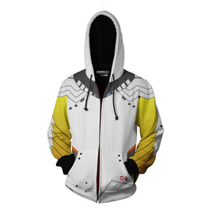 New OW Hooded Sweatshirts Genji DV.a Mercy Full Zip Thin Hoodies Cool Pullover Coat Jacket Cosplay Halloween Costume