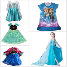 Load image into Gallery viewer, 2019 Children Vestidos Fever Elsa Anna Dress For Girls Princess Dress Baby Cloth Summer Customs Kids Cosplay Party Girls Dresses