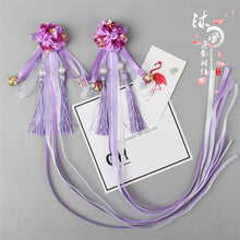 Load image into Gallery viewer, Chinese style Ribbon Tassel Cosplay Hair Accessories Hanfu Kimono Ancient Customs Lolita Women Headwear Side clip Hairpin