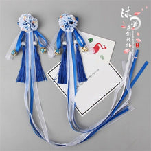 Load image into Gallery viewer, Chinese style Ribbon Tassel Cosplay Hair Accessories Hanfu Kimono Ancient Customs Lolita Women Headwear Side clip Hairpin