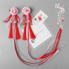 Load image into Gallery viewer, Chinese style Ribbon Tassel Cosplay Hair Accessories Hanfu Kimono Ancient Customs Lolita Women Headwear Side clip Hairpin