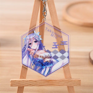 Anime DATE A LIVE Keychain  Ancient customs Yatogami Tohka Tokisaki Kurumi Cosplay Acrylic Figure Keyring Pendant Charms Gift