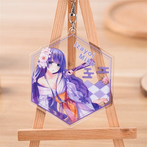 Anime DATE A LIVE Keychain  Ancient customs Yatogami Tohka Tokisaki Kurumi Cosplay Acrylic Figure Keyring Pendant Charms Gift