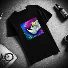 Load image into Gallery viewer, New 100% Cotton Tshirt Flowers Rhino Abstract Oil Painted Print Short Sleeve Tops &amp; Tees Fashion Casual Unisex Couple T Shirt