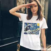 Load image into Gallery viewer, Summer Fashion T Shirt Women Clothes 2019 Van Gogh Art Oil Painted Starry Night Top Casual Harajuku Short Sleeve Streetwear Tee