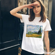 Load image into Gallery viewer, Summer Fashion T Shirt Women Clothes 2019 Van Gogh Art Oil Painted Starry Night Top Casual Harajuku Short Sleeve Streetwear Tee