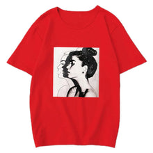 Load image into Gallery viewer, Fashion Summer Women Tshirt Hand-painted Girl Printed O-neck Ladies Clothing Harajuku Slim Fit T-shirt Soft Casual Tops Tee