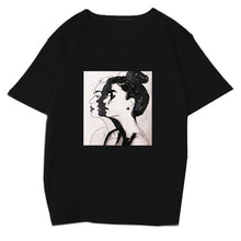 Load image into Gallery viewer, Fashion Summer Women Tshirt Hand-painted Girl Printed O-neck Ladies Clothing Harajuku Slim Fit T-shirt Soft Casual Tops Tee