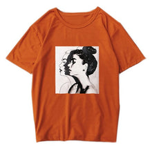 Load image into Gallery viewer, Fashion Summer Women Tshirt Hand-painted Girl Printed O-neck Ladies Clothing Harajuku Slim Fit T-shirt Soft Casual Tops Tee