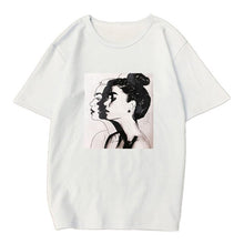 Load image into Gallery viewer, Fashion Summer Women Tshirt Hand-painted Girl Printed O-neck Ladies Clothing Harajuku Slim Fit T-shirt Soft Casual Tops Tee