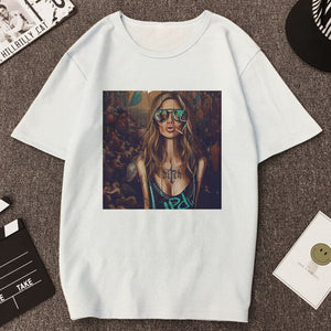 Vogue Sexy Lips Painted Lipstick Beauty Harajuku Summer T Shirt Women Arrivals Aesthetic Printed T-shirt Tops Casual Ropa Tshirt