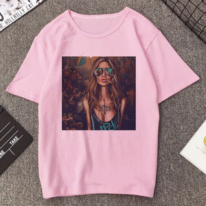 Vogue Sexy Lips Painted Lipstick Beauty Harajuku Summer T Shirt Women Arrivals Aesthetic Printed T-shirt Tops Casual Ropa Tshirt