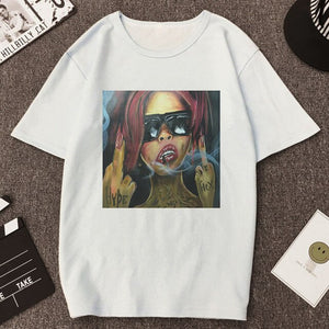 Vogue Sexy Lips Painted Lipstick Beauty Harajuku Summer T Shirt Women Arrivals Aesthetic Printed T-shirt Tops Casual Ropa Tshirt