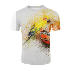 YELITE 2019 Newest Painted Bird Flower 3D T Shirt Men Tshirt Summer T-Shirt Casual Tops Short Trees Tiger Tees Male T-Shirt Hot