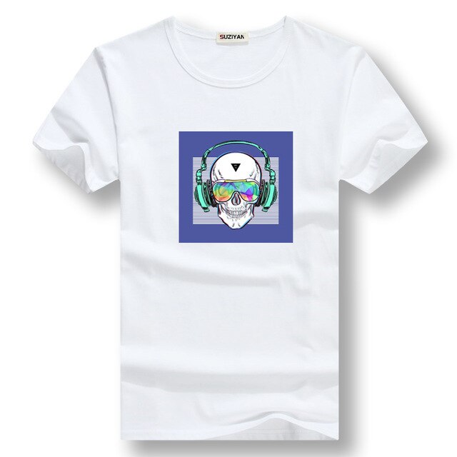 new T Shirt Off White Harajuku T Shirt Men Fashion Headset Print for Cool Boy and Men Streetwear Tshirt for Boyfriend Gift Tees