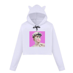 Michelangelo Winter Long Sleeved Sweatsirt Statue Bubble Gum Chewing Gum Fun Funny Harajuku Round Neck New Sweatshirt