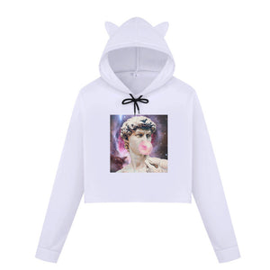 Michelangelo Winter Long Sleeved Sweatsirt Statue Bubble Gum Chewing Gum Fun Funny Harajuku Round Neck New Sweatshirt