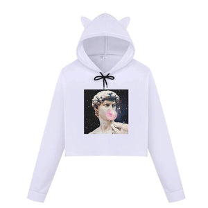 Michelangelo Winter Long Sleeved Sweatsirt Statue Bubble Gum Chewing Gum Fun Funny Harajuku Round Neck New Sweatshirt