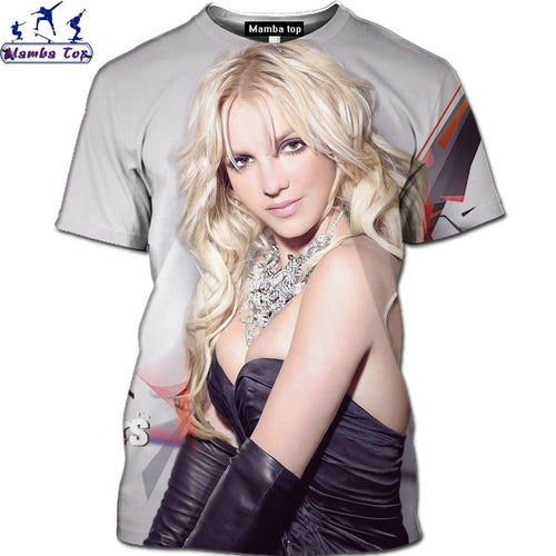 Mamba Top 3D Harajuku Singer Britney Spears T-Shirt  Hip-Hop Music Men's T-Shirt  Hentai Beauty Bikini Shirt Nature Forest Shirt