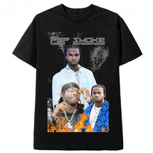 Load image into Gallery viewer, Pop Smoke Fashion Black Tee Hip Hop Streetwear Male T-Shirt Men Rapper Meet The Woo King Of New York Casual Tops Tee