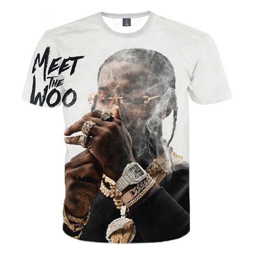 Popular Rapper Pop Smoke 3D Printed T-shirt Rapper Pop Smoke Hip Hop Cool Men Women T-shirt Hip-hop Round Neck Half Tops