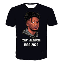 Load image into Gallery viewer, Popular Rapper Pop Smoke 3D Printed T-shirt Rapper Pop Smoke Hip Hop Cool Men Women T-shirt Hip-hop Round Neck Half Tops