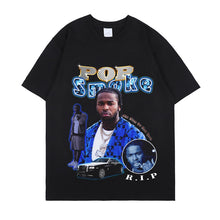 Load image into Gallery viewer, Pop Smoke Fashion T Shirt Hip Hop Streetwear Male T-Shirt Men Rapper Meet The Woo King of New York Casual Tops Tee 100% cotton