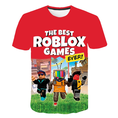 Robloxing T Shirts Children's Clothes Boys Girls Funny Game Printing Tops Tees Baby Summer Leisure and Fashion Short Sleeve