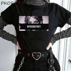 Britney Tee 90s Vintage Free Britney Women Men Y2K Hip-Hop Strrtwear Woman Tshirts Graphic Print Unisex Casual Cotton Tops