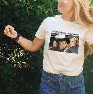 kuakuayu HJN Britney Make America Great Again T-Shirt Women's Tumblr Fashion Cute Funny Meme Shirt Hipsters Street Style Top