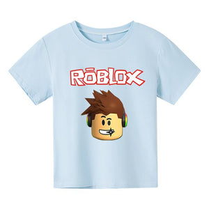 2021 Fashion Robloxing Summer Short Sleeve Children's Clothing Cotton Printing Boys Girls T-shirt Cartoon Kids