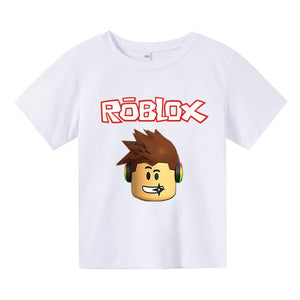 2021 Fashion Robloxing Summer Short Sleeve Children's Clothing Cotton Printing Boys Girls T-shirt Cartoon Kids