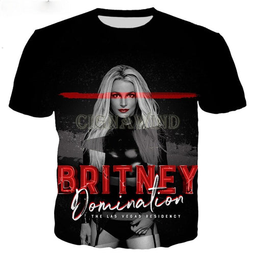 Fashion T Shirt Men/women Hip Hop Britney Spears 3D Printed T-shirts Unisex Harajuku Style Tshirt Streetwear Tops