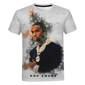 Hot Sale Pop Smoke T Shirt 3D Printed Style 2020 New Summer Cool T-shirt Casual Tees Hip Hop Tshirt Streetwear