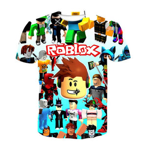 New Children Robloxing Cosplay  T-shirt Pullover Leisure Fashion Kids Girls Tops Christmas Gift 2021 Summer Clothes For Kids