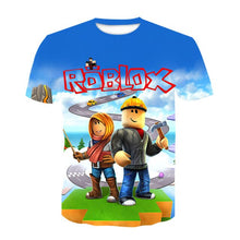 Load image into Gallery viewer, New Children Robloxing Cosplay  T-shirt Pullover Leisure Fashion Kids Girls Tops Christmas Gift 2021 Summer Clothes For Kids