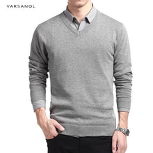 Load image into Gallery viewer, Varsanol Cotton Sweater Men Long Sleeve Pullovers Outwear Man V-Neck sweaters Tops Loose Solid Fit Knitting Clothing 8Colors New