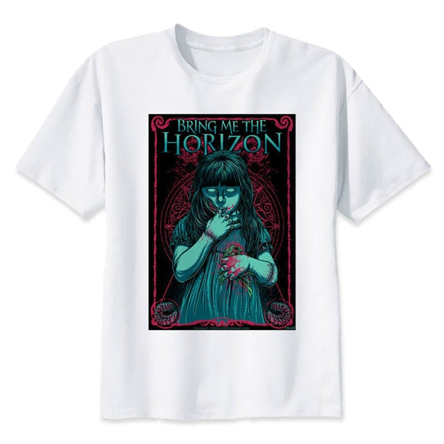 bring me the horizon print casual tshirt mens o-neck t shirts fashion men's tops men T-shirt male men M8086