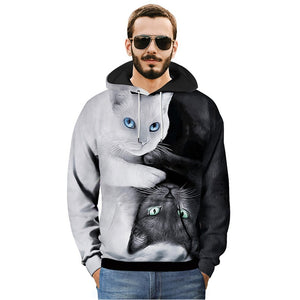 3D Printing Hoodies and Sweatshirts Men Hooded Clothing Pullovers Side Oblique Pull Sweatshirt Men Hoodies Slim Tracksuit 2018