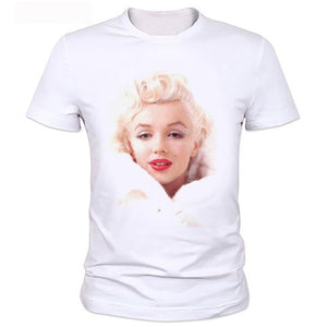 Sexy Marilyn Monroe Printed Tshirt For men Short Sleeve Casual Painted White Shirt Top Tee Big Size tops B2-89